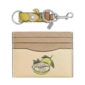 *NWT* COACH Lemon Card Holder & Matching Lemon Keychain, Slim ID Card Case